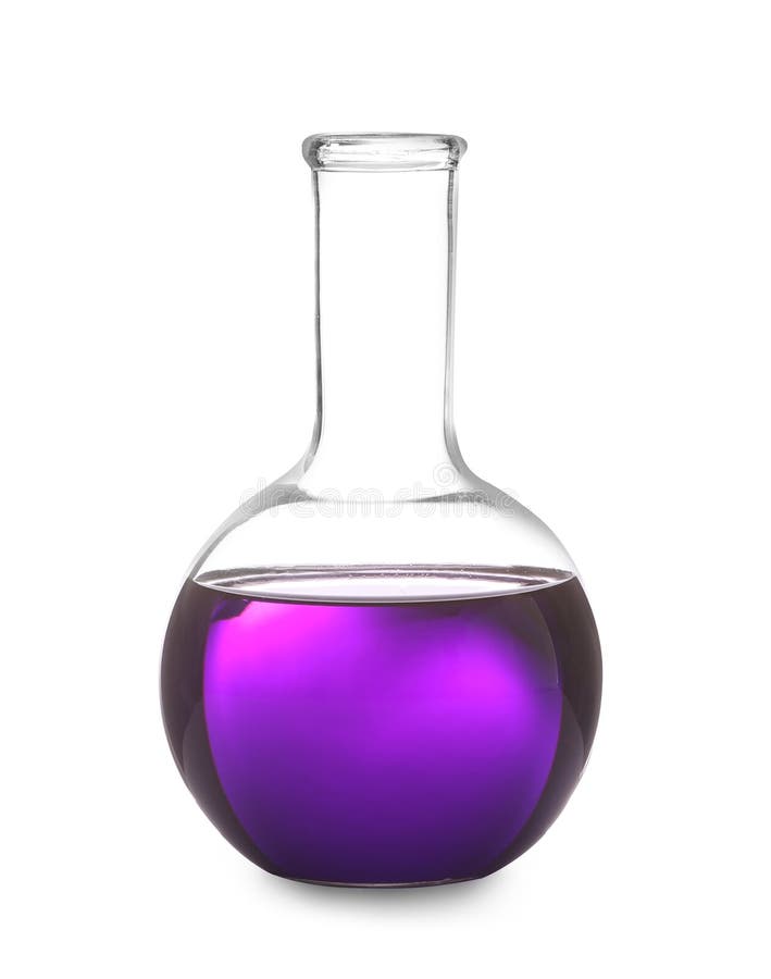 Glass Flask with Liquid. Solution Chemistry Stock Photo Image of