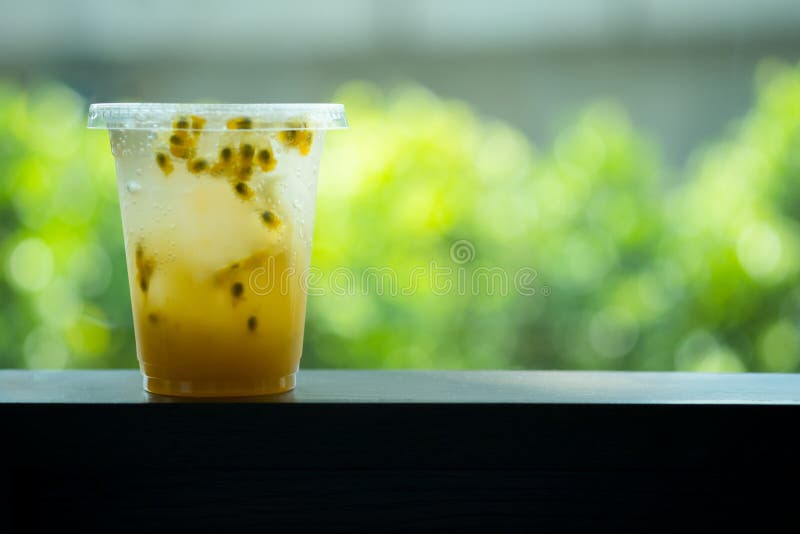 Glass of Fresh Drink Passion Fruit Tea Stock Image Image of healthy