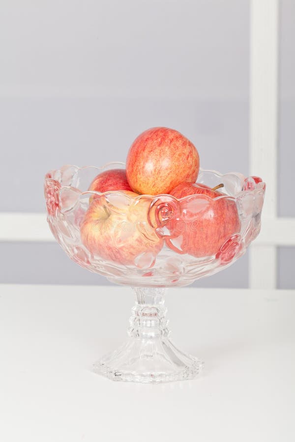 Glass Fruit Bowl with Fruits Stock Image Image of shiny, tasty 59138811