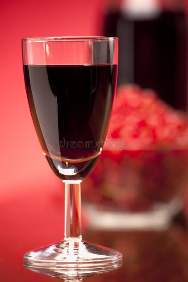 Glass of fruit red wine