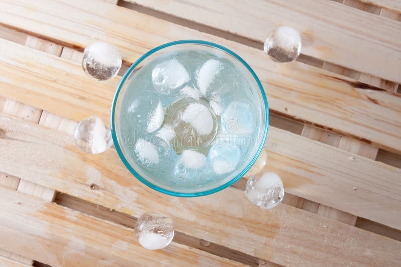 Glass Full of Pure Water with Ice Balls Stock Image Image of ball