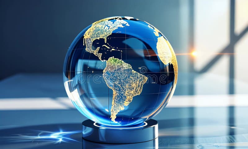 Glass Globe Transparentes Erdmodell 3D Rendering High Resolution 4K Visualisierung vektor abbildung