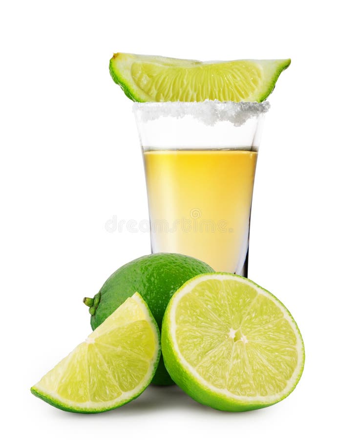 Glass of Tequila with Salt on the Rim Stock Photo - Image of green ...