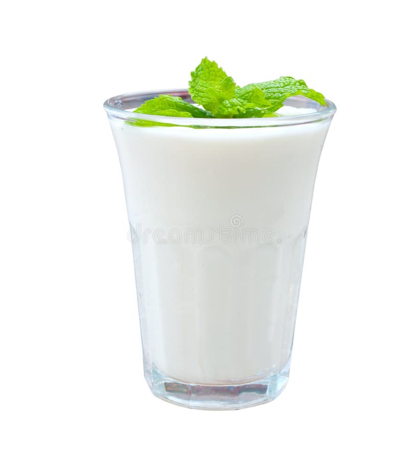 Glass of Greek Yogurt Isolated on White Stock Photo Image of tasty
