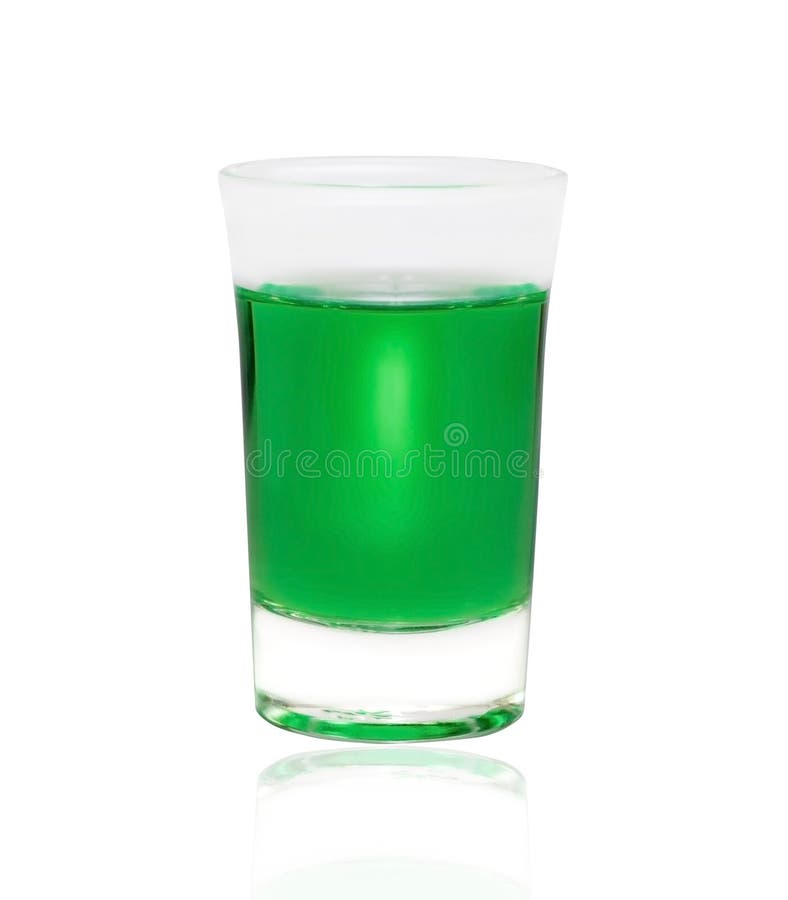 Glass with Green Absinthe. a Small Shot Glass with Green Liquid Stock Image  - Image of glass, drink: 124266747