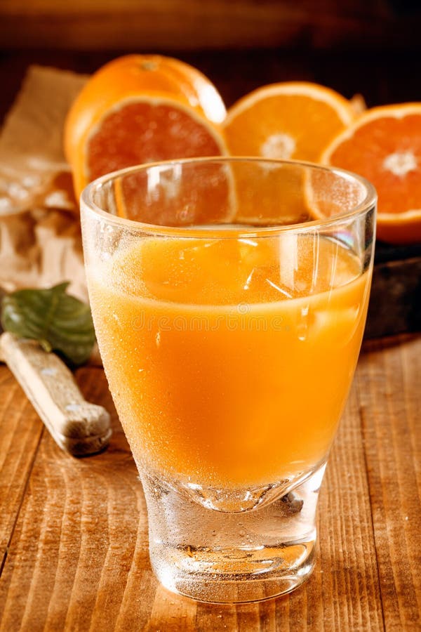 A Glass with Fresh Orange and Grapefruit Juice Stock Photo Image of