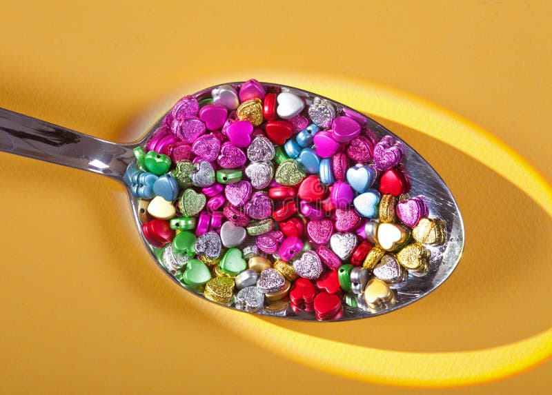 Glass Heart Beads stock photo. Image of pile, stack, assortment 25258204