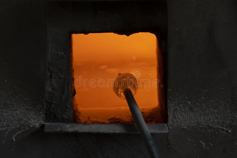 Glass Heated in a Furnace stock image. Image of recycling 273016701