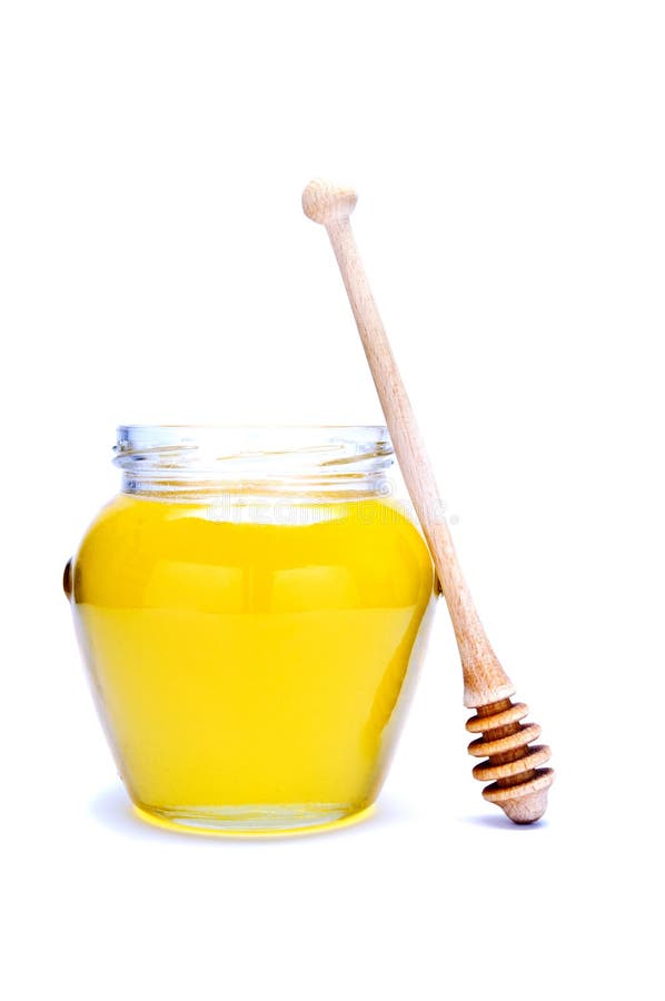 Glass of honey and dipper stock image. Image of fresh 17348567