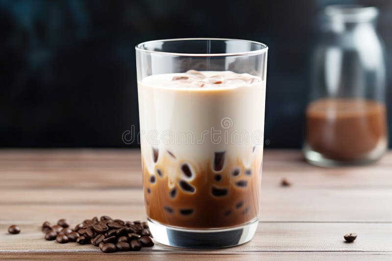 Glass of hot coffee with milk royalty free illustration