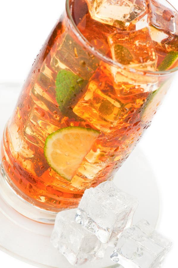 Glass of iced tea stock photo