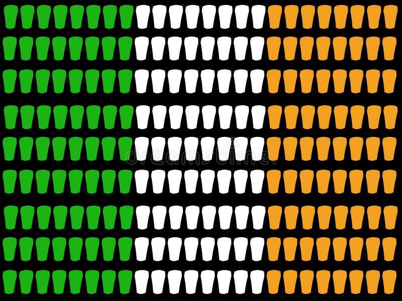 Glass irländsk liter för flagga royaltyfri illustrationer