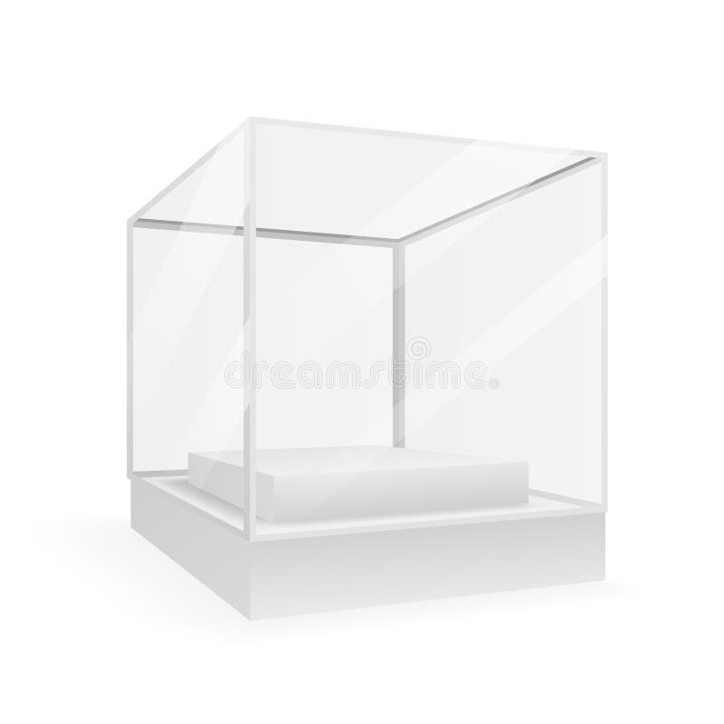 Download Glass Isometric Isolated Box 3d Realistic Shop Mockup ...