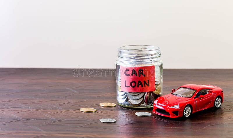 Glass jar full of coins - car loan