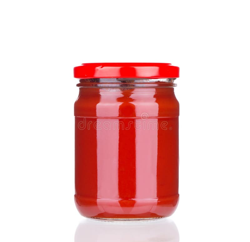 Jar with tomato paste stock image. Image of marinade 40030079