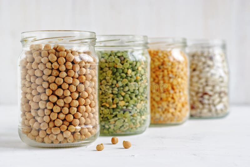 Glass Jar of Healthy Dried Chickpeas Stock Image - Image of seed, seeds ...