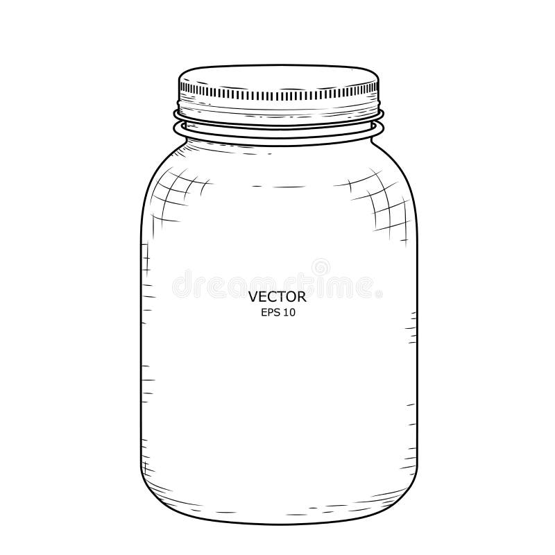 Glass Jar with Lid. Vector Illustration Stock Vector Illustration of