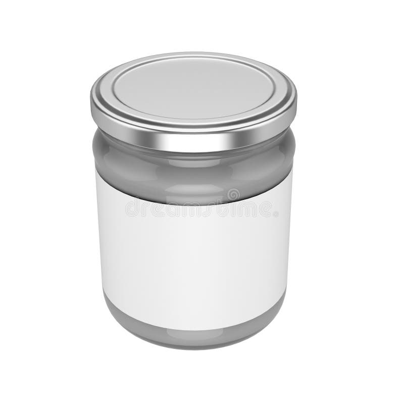 Download Glass Jar With Metal Lid Mock Up Stock Illustration Illustration Of Retail White 61524626