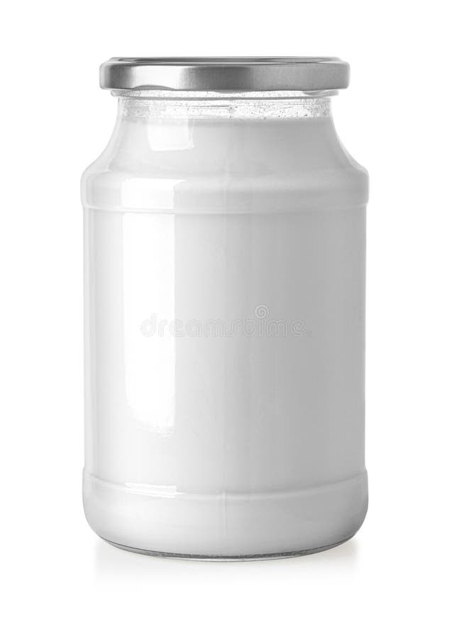 Glass jar of milk cream stock photo. Image of isolated 272043394