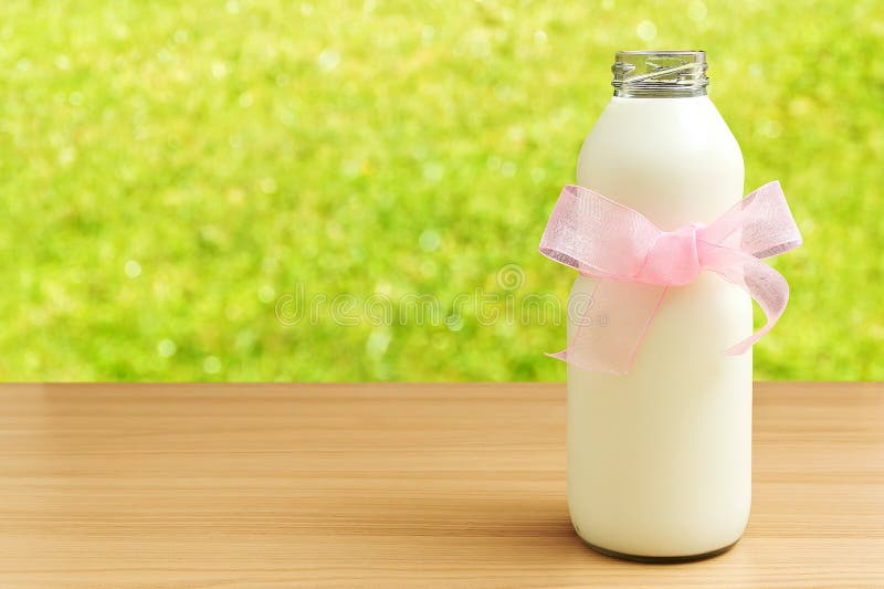 Open Glass Jar with Fresh Milk on a Wooden Table Stock Photo Image of