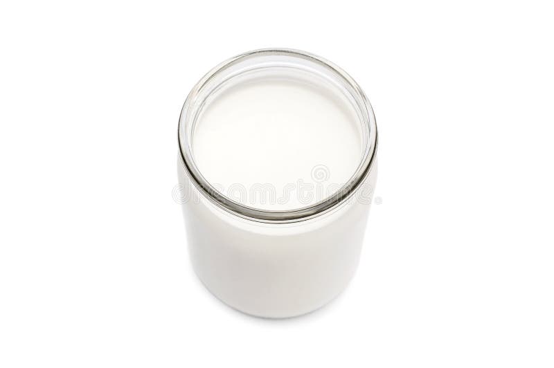 Glass Jar with Milk on White Background Stock Photo Image of