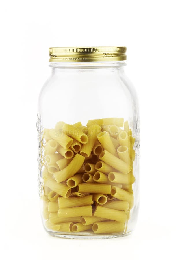 Glass jar with pasta stock photo. Image of group, macro 32627816