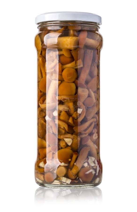 Glass Jar of Preserved Mushrooms Stock Photo Image of glass