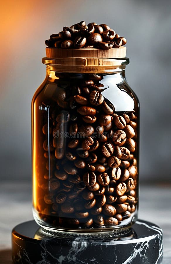A jar of coffee beans vector illustration