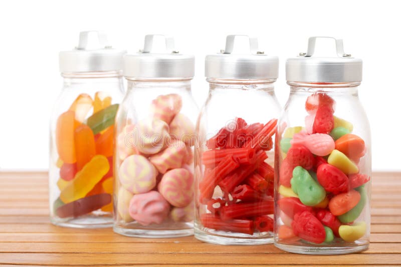 Glass jars of candies