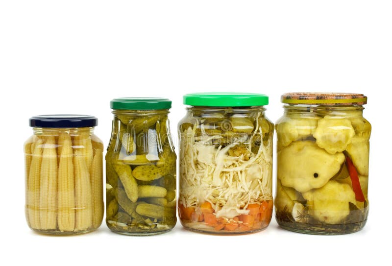 Glass Jars with Marinated Vegetables Stock Photo Image of legume