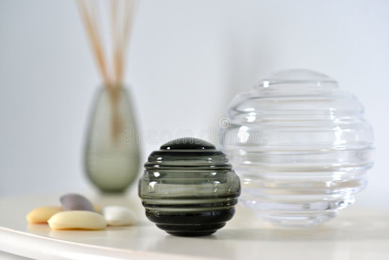 Glass jars stock image. Image of pink, cotton, grey, goods 82599157