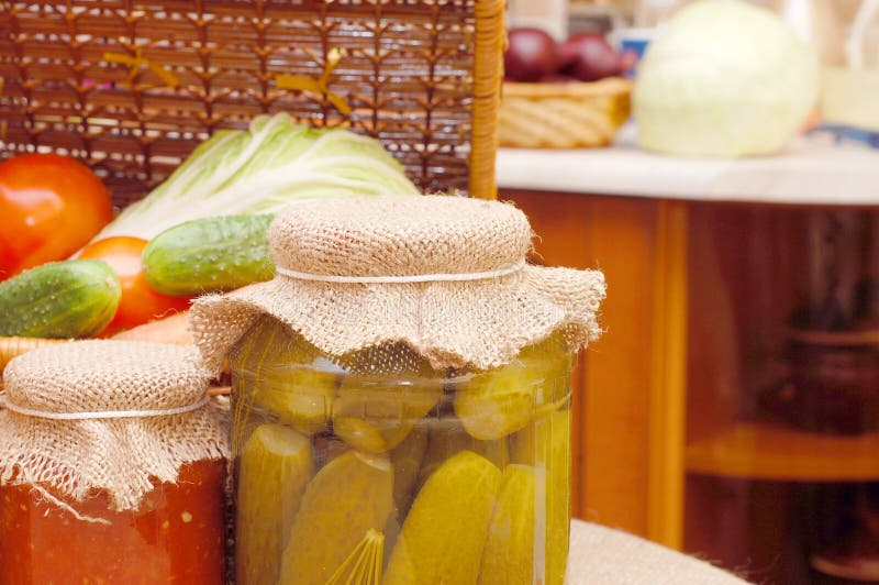 Glass Jars with Tinned Vegetables Stock Photo Image of kitchen