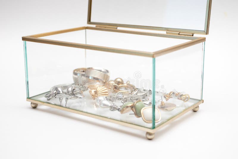 Glass jewelry box stock image. Image of jewelry, engagement 24423785