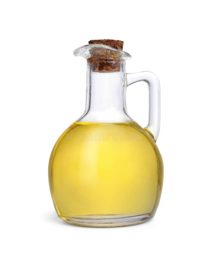 Glass Jug of Cooking Oil Isolated on White Stock Photo Image of