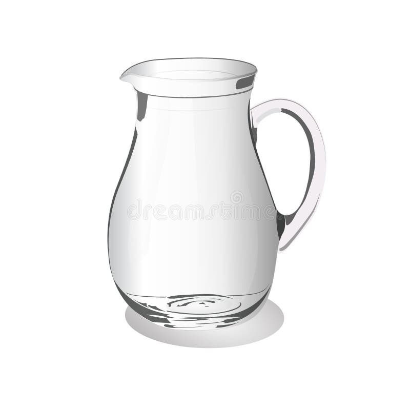 Glass Jug Isolated On A White Background, Vector Illustration Stock