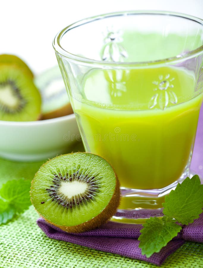 Glass of kiwi fruit juice