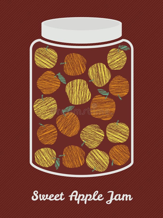 Glass krus med gula och orange äpplen Skördvykort Vecto stock illustrationer Glass krus med gula och orange äpplen Skördvykort Vecto stock illustrationer