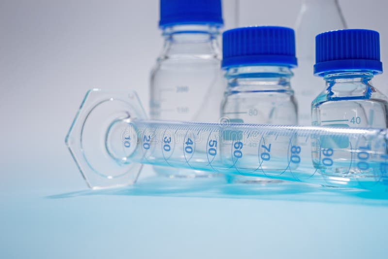 Glass laboratory apparatus stock image. Image of analysis 68828835