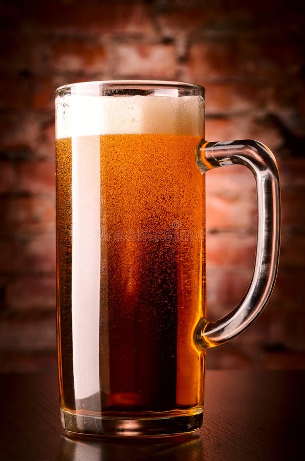 Glass of Lager Beer on Table Stock Photo Image of close, alcoholic