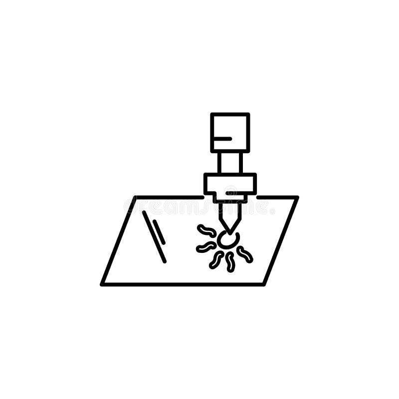 Glass laser cutting icon. Element of laser application in production for mobile concept and web apps illustration. Thin line icon stock illustration
