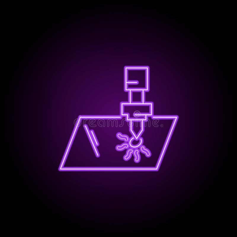 Glass laser cutting icon. Elements of Laser in neon style icons. Simple icon for websites, web design, mobile app, info graphics vector illustration