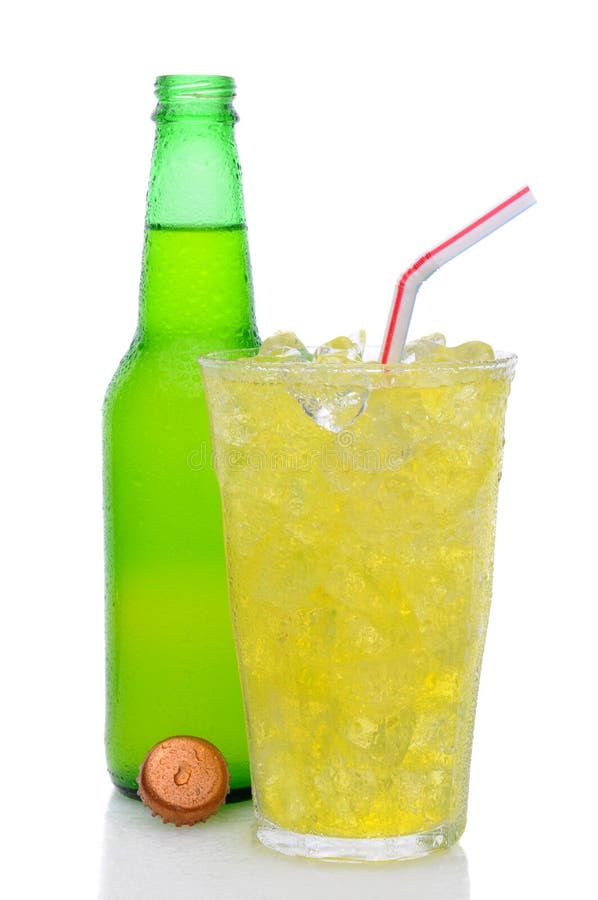 Glass of Lemon Lime Soda with Drinking Straw Stock Photo Image of
