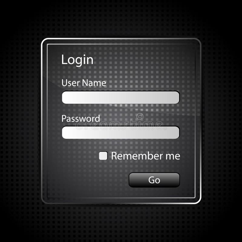 Glass Login Page vector illustration Glass Login Page vector illustration