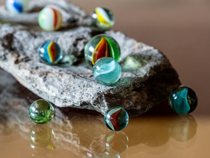 Colored Clear Glass Marbles. Stock Image Image of round, bubble