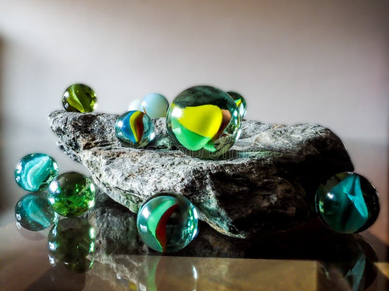 Colored Clear Glass Marbles. Stock Photo Image of orange, play 182650480