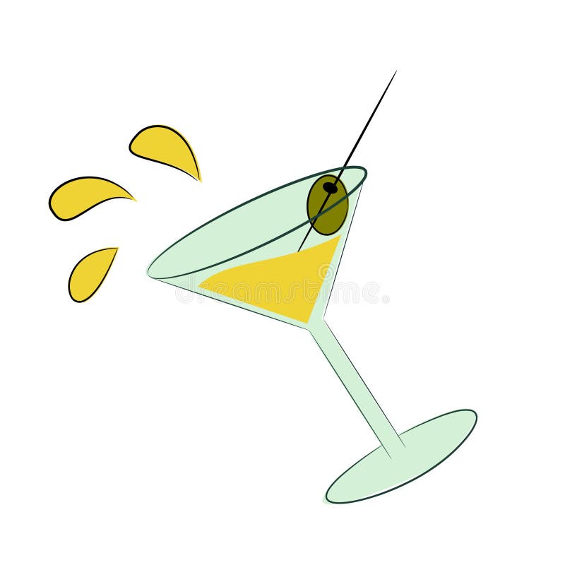 Glass with martini