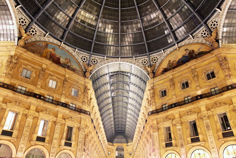 Glass gallery - Galleria Vittorio Emanuele - Milan - Italy. Glass gallery - Galleria Vittorio Emanuele - Milan - Italy