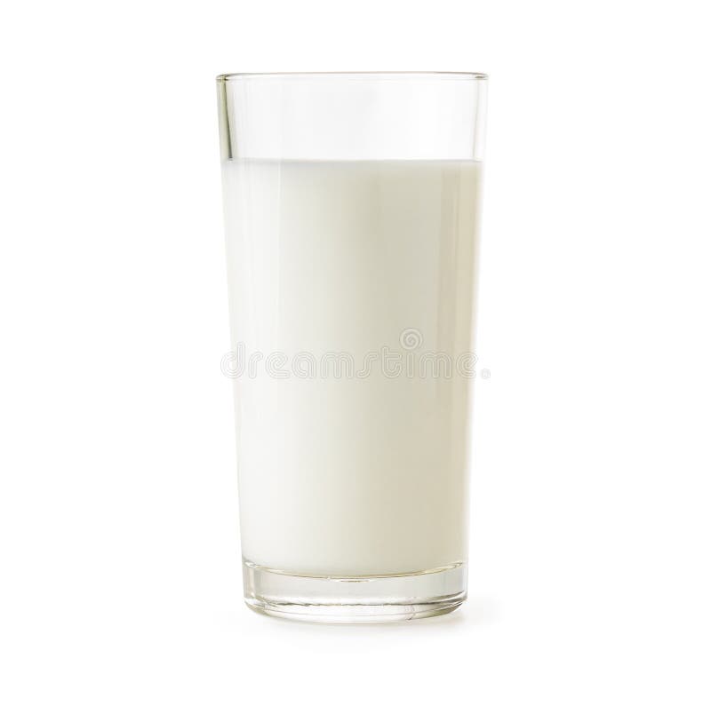 Glass of milk isolated on white with clipping path