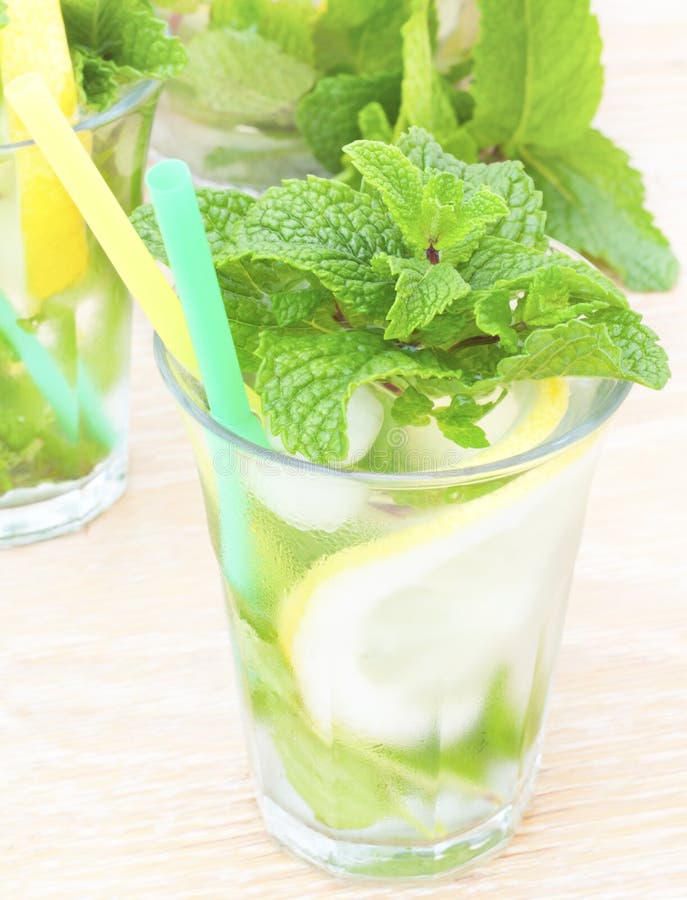 Glass of mint lemonade. stock image. Image of healthy 73899519