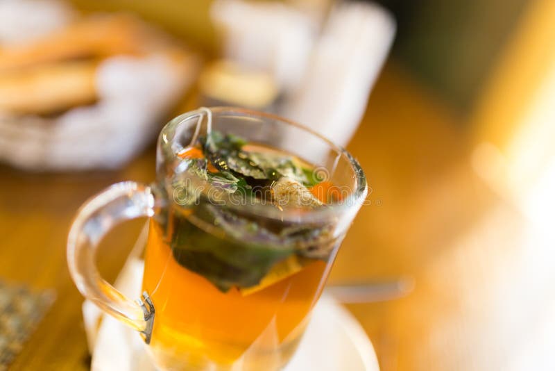 A Glass of Mint Tea in a Restaurant Stock Image Image of aroma, leaf 89148725